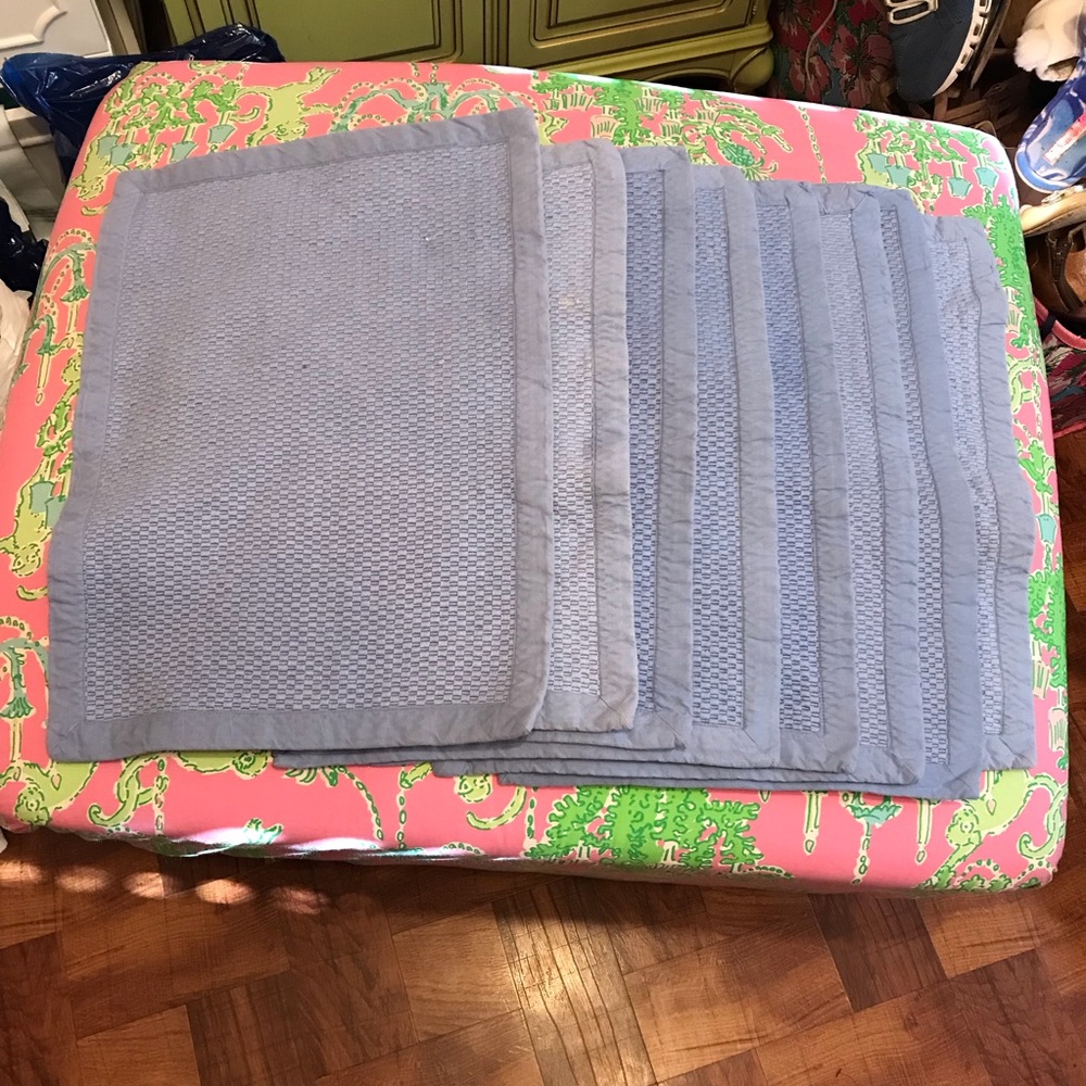 Pottery Barn periwinkle Set of 8 woven Placemats 100% cotton